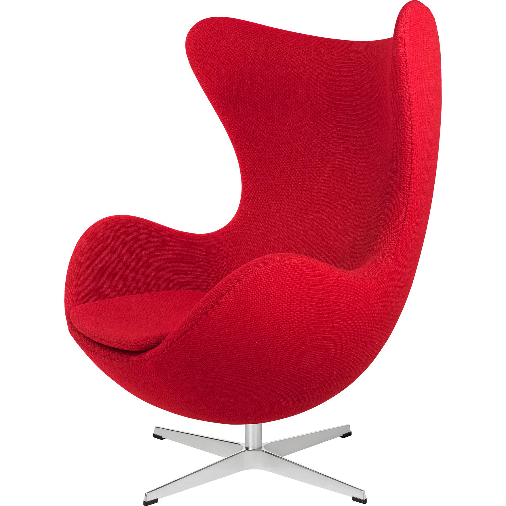 Fritz Hansen The Egg Lounge Chair Fabric, Hallingdal Red