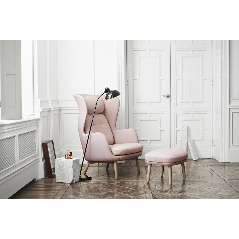 Fritz Hansen Ro Lounge Chair Wood, Hallingdal Grey/ Canvas Grey
