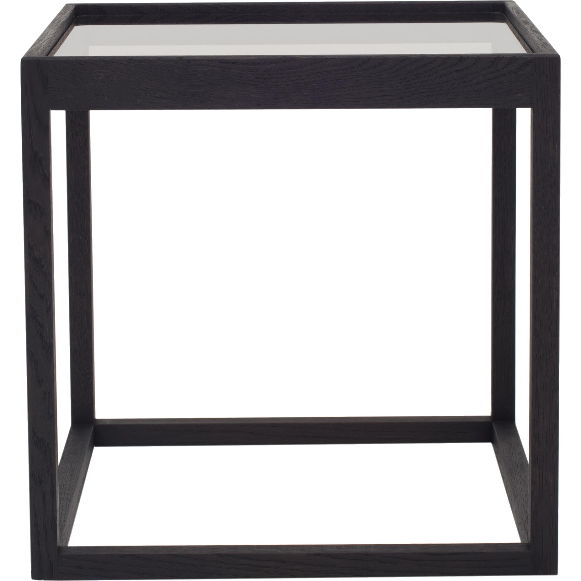 Klassik Studio Kø Cube Side Table Black Oak, Smoked Glass