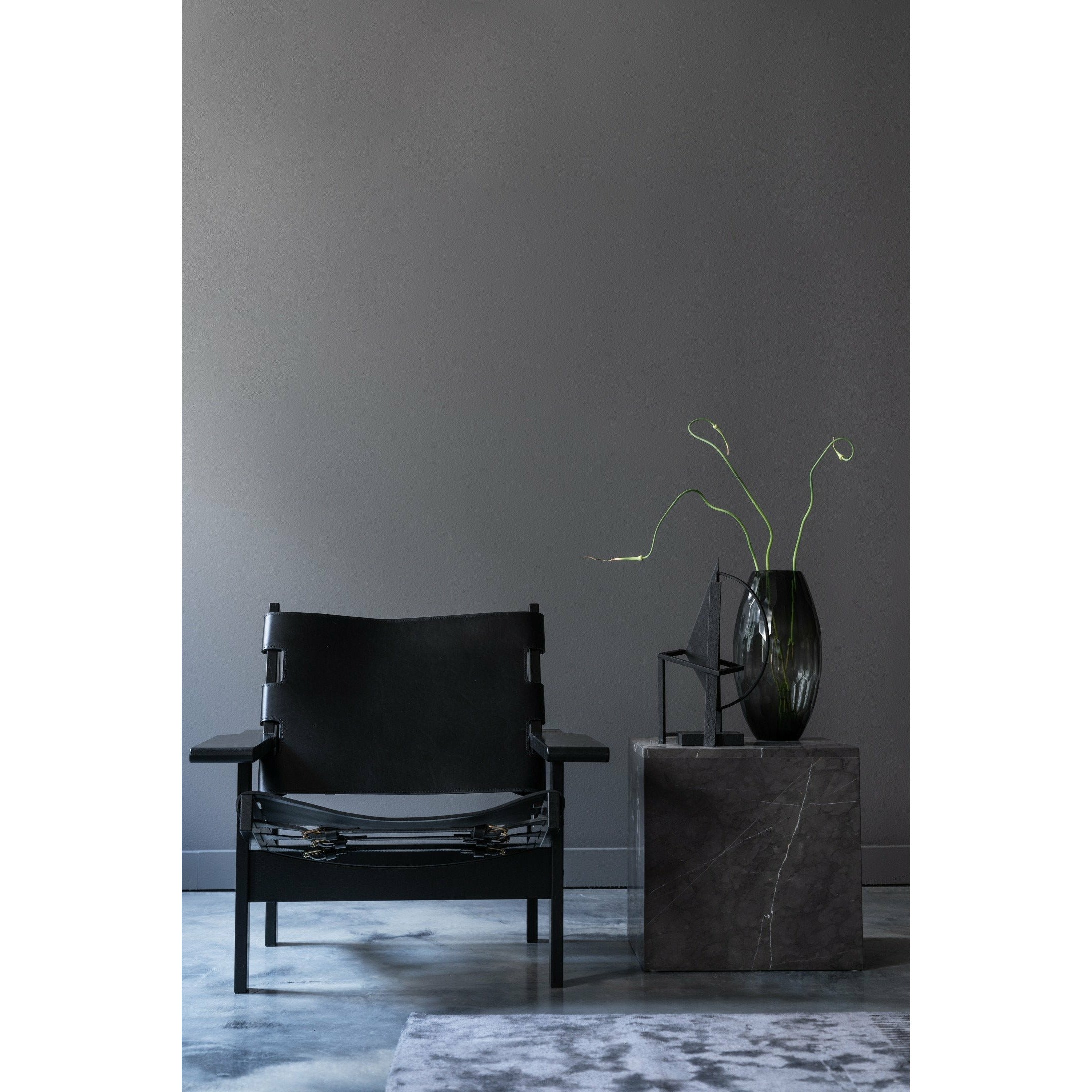 Klassik Studio Kø Hunting Chair Oak Black, Black Leather