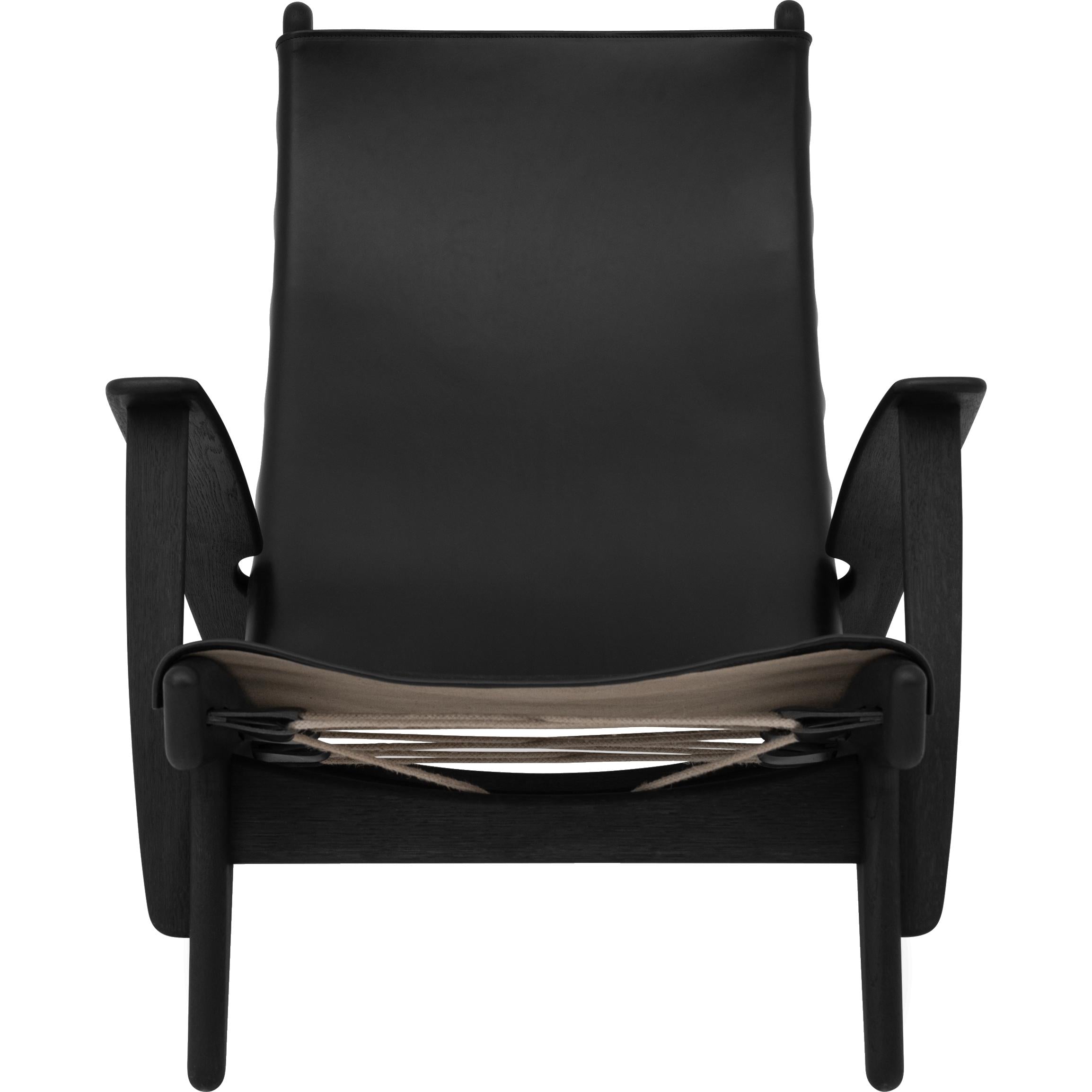 Klassik Studio Pv King's Chair Black Oak Stained, Black Leather