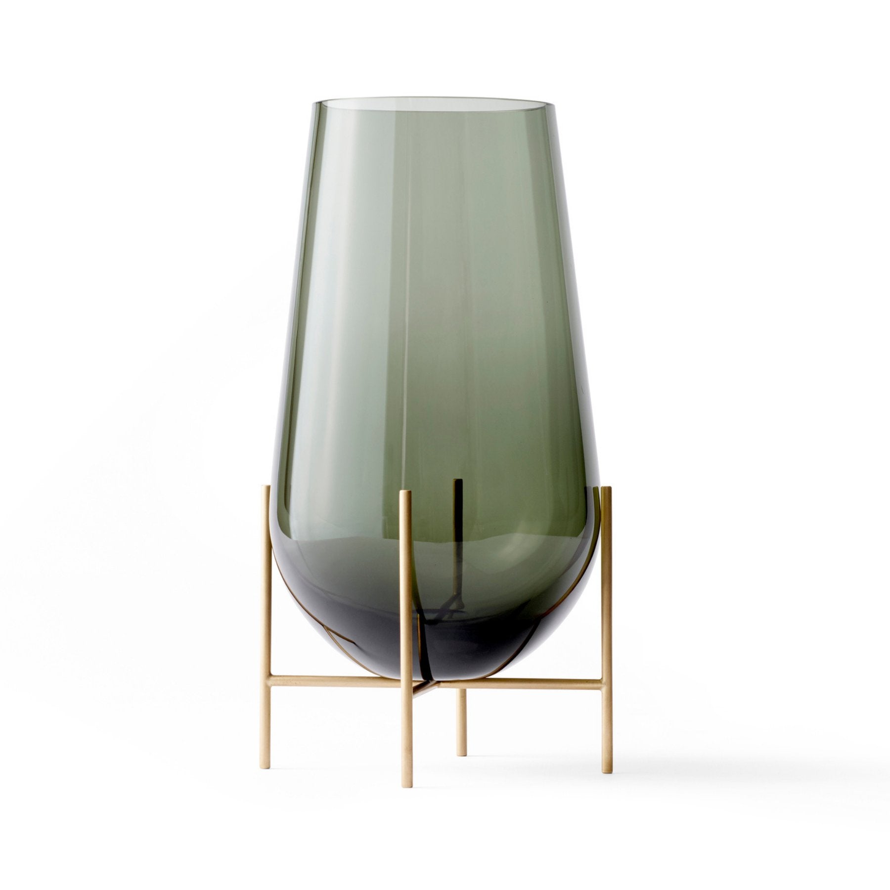 Audo Copenhagen Echasse Vase Medium, Green/Brushed Brass