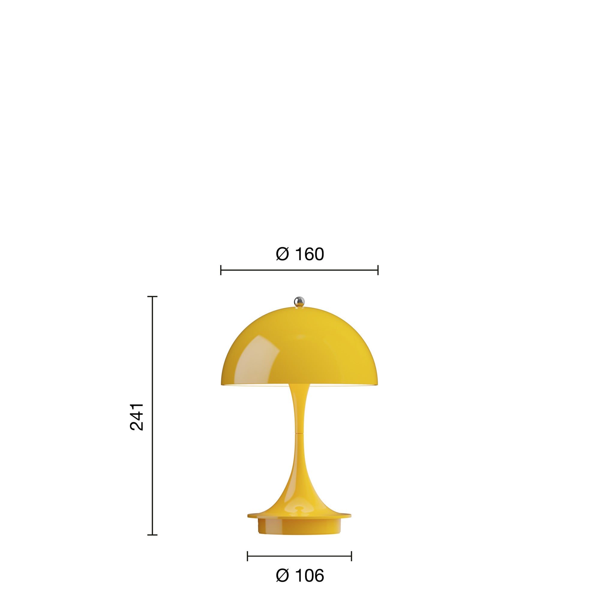 Louis Poulsen Panthella 160 Portable Table Lamp V3, Opaque Yellow