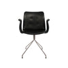 Bent Hansen Primum Chair With Armrests Stainless Steel Swivel, Black Zenso Leather