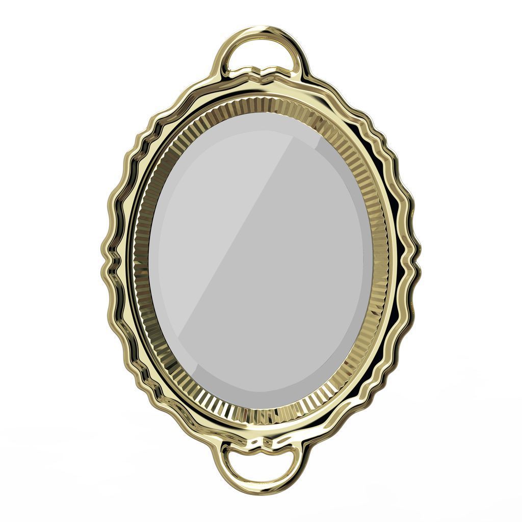 Qeeboo Plateau Miroir Mirror Metal Finish 110x76,5 Cm, Gold