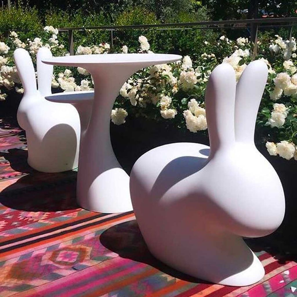 Qeeboo Rabbit Tree Table By Stefano Giovannoni, White