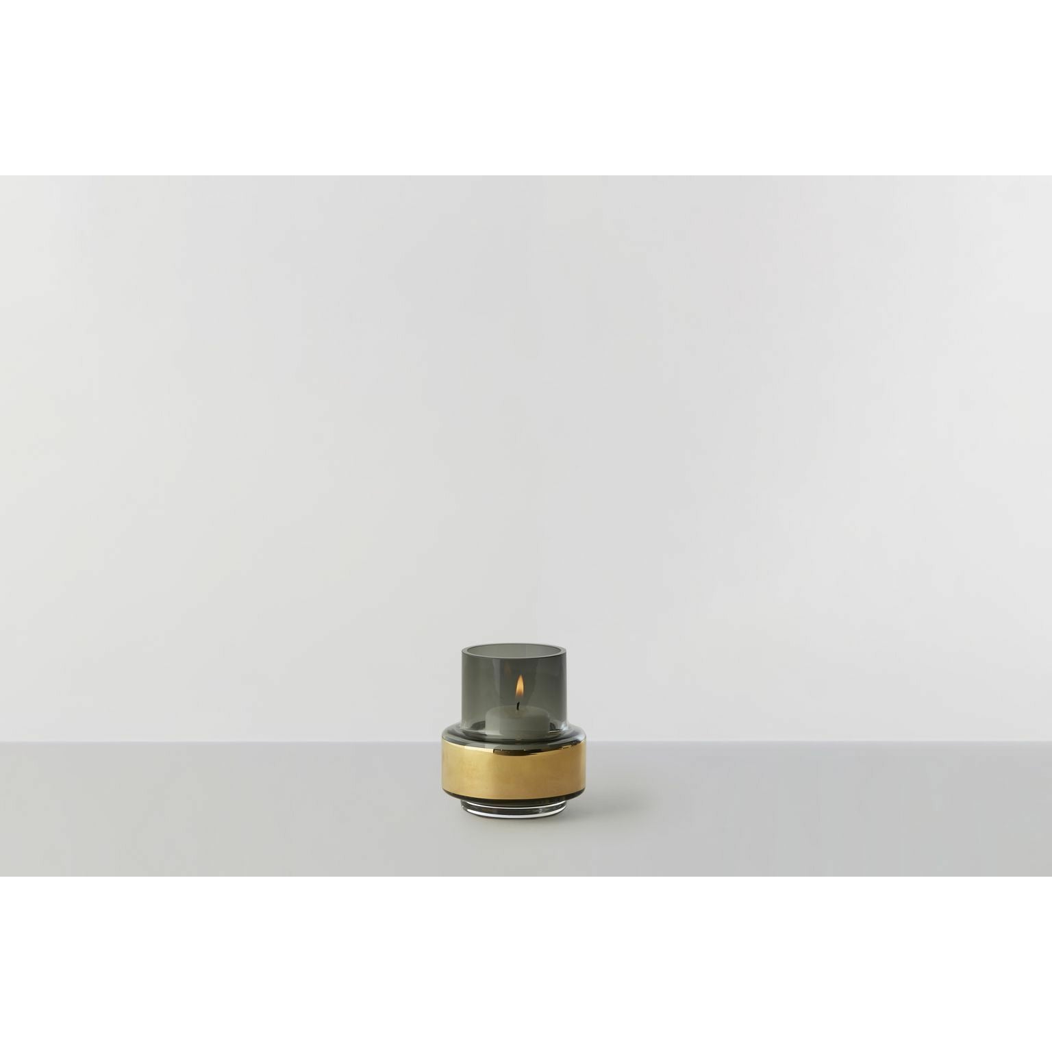 Ro Collection Hurricane No. 25 Tealight Holder, Smoked Grey + Gold