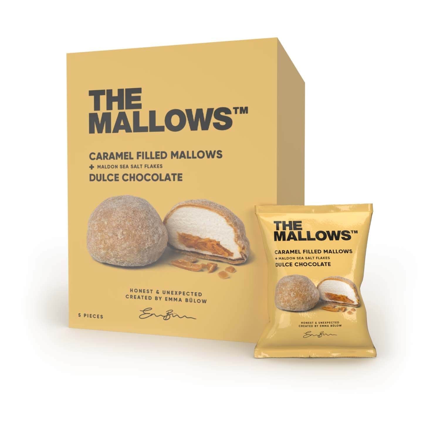 The Mallows Marshmallows With Caramel Filling & Chocolate Dulce Chocolate, 90g