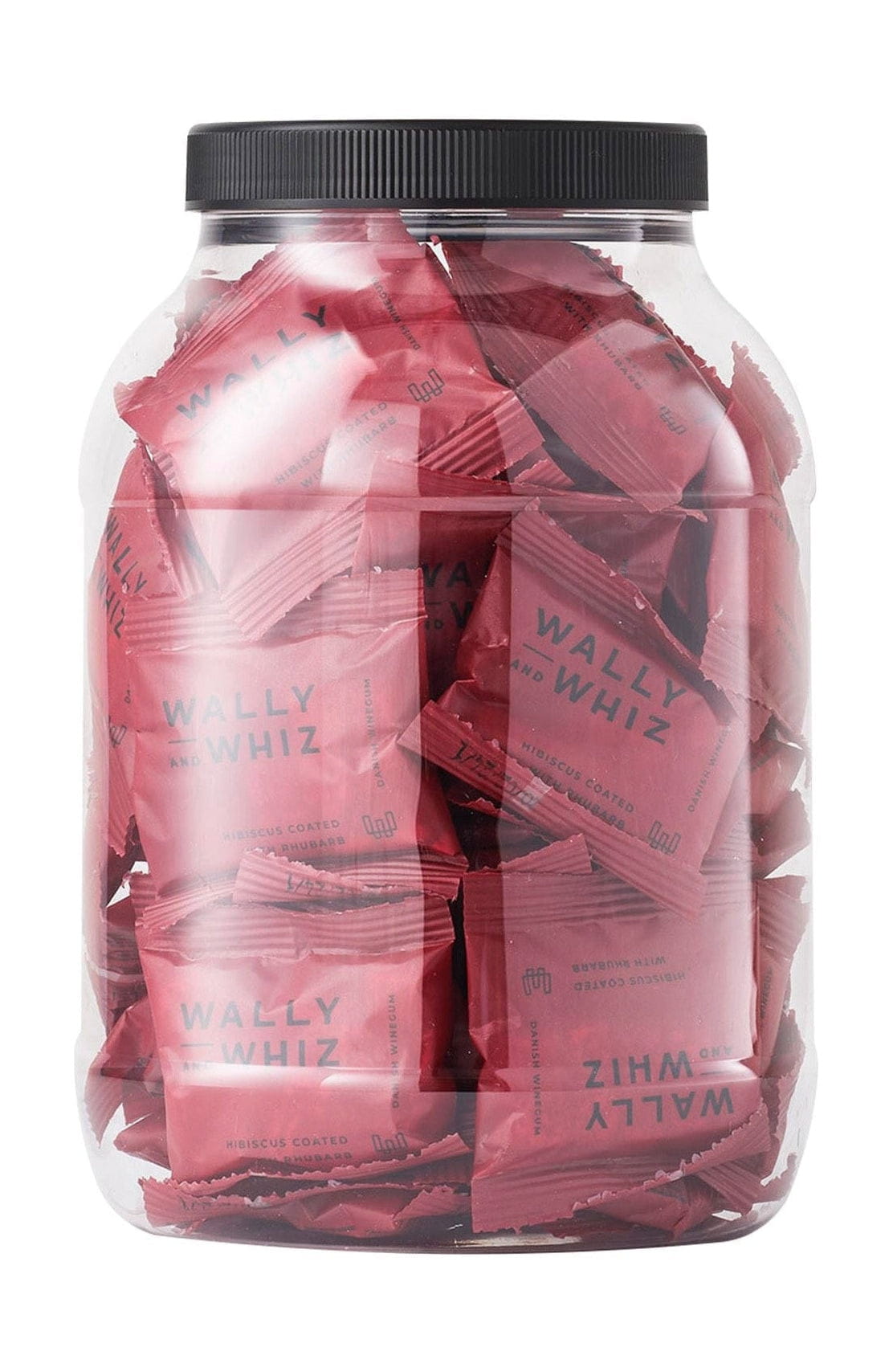 Wally And Whiz Wine Gum Jar With 50 Flowpacks, Hibiscus With Rhubarb