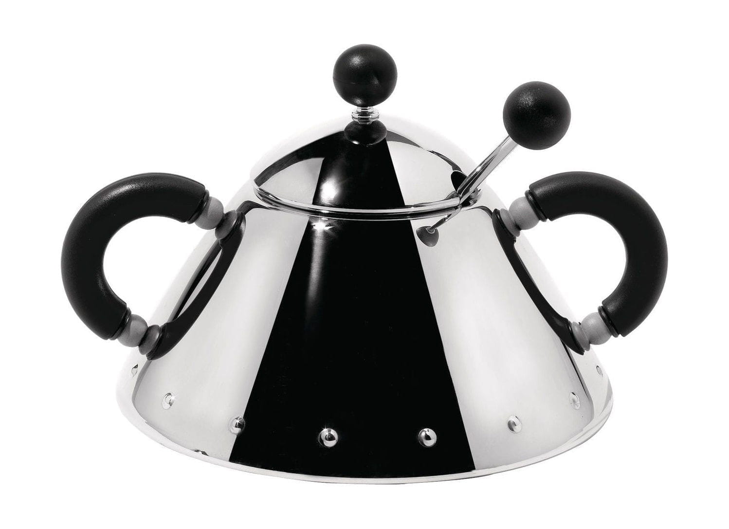 [product_category]-Alessi 9097 Sugar Bowl With Spoon, Black-Alessi-8003299946952-9097 B-ALE-3