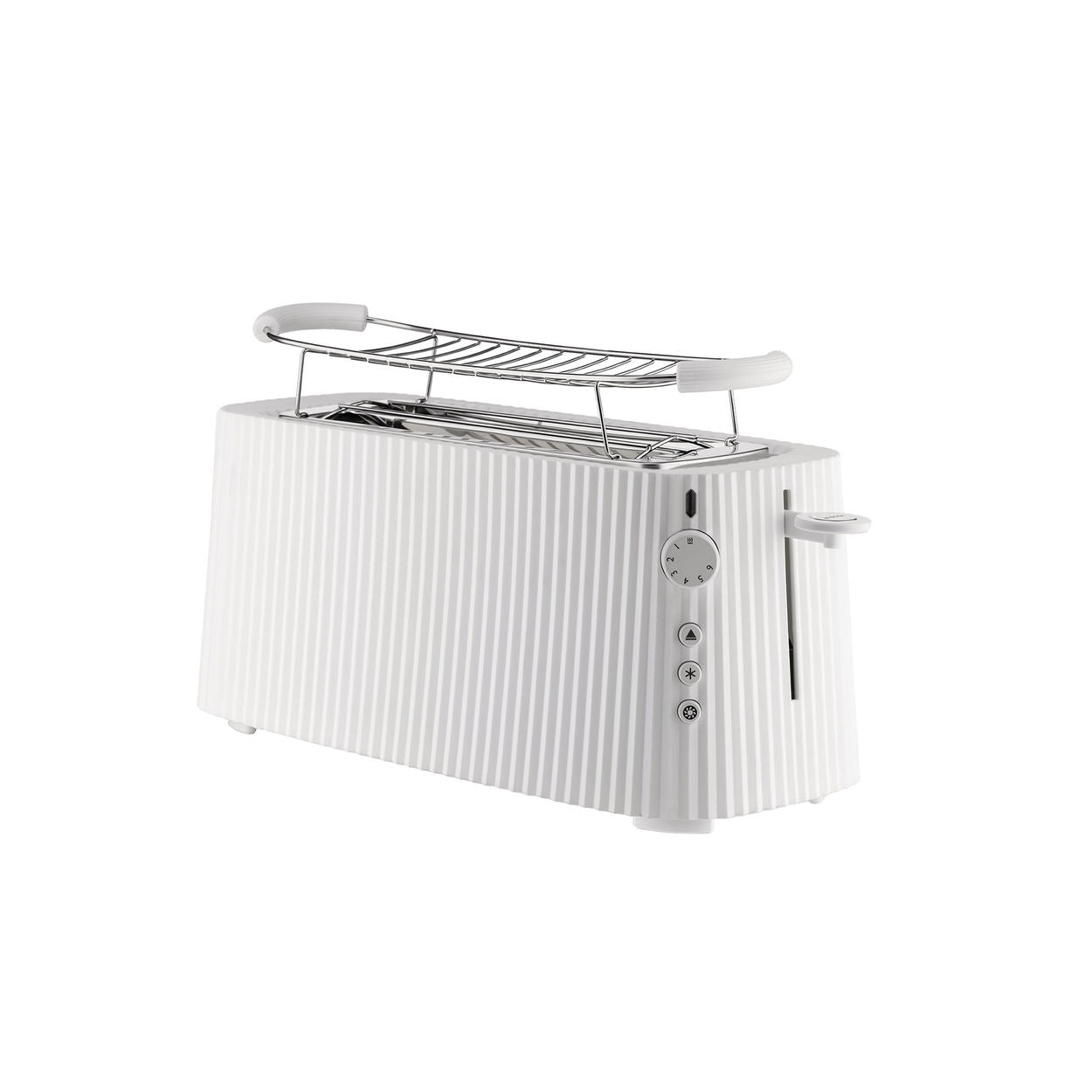 [product_category]-Alessi Plissé Long Double Toaster, White-Alessi-8003299475667-MDL15 W-ALE-1