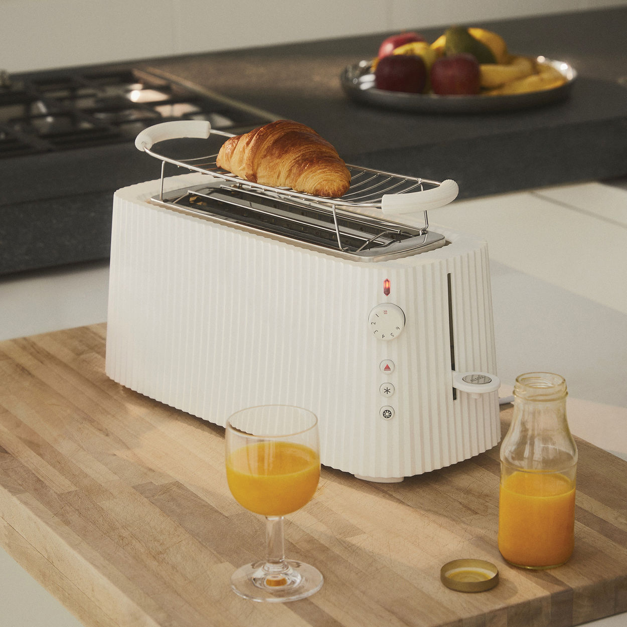 [product_category]-Alessi Plissé Long Double Toaster, White-Alessi-8003299475667-MDL15 W-ALE-2