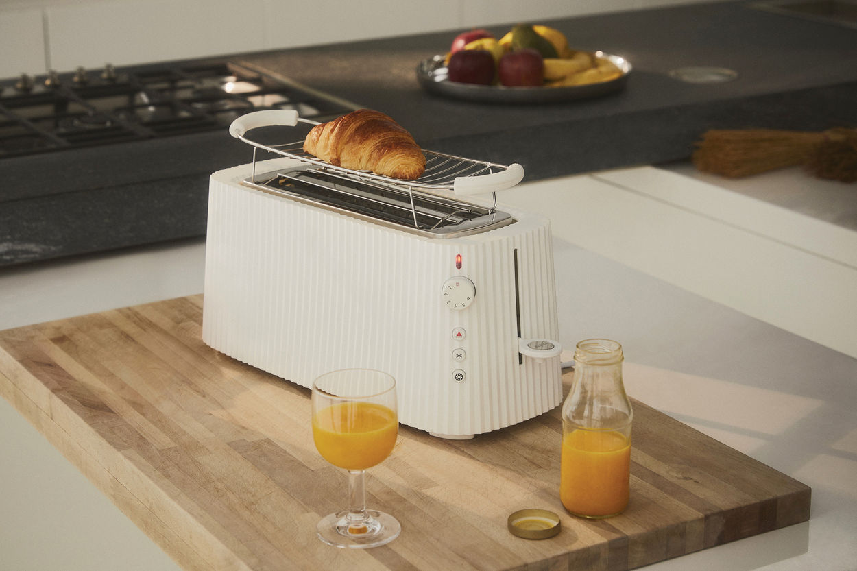 [product_category]-Alessi Plissé Long Double Toaster, White-Alessi-8003299475667-MDL15 W-ALE-3
