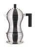 Alessi Pulcina Espresso Maker 3 šálky, hliník/černá