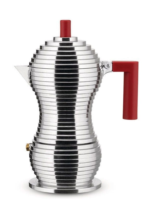 [product_category]-Alessi Pulcina Espresso Maker 3 Cups, Aluminium/Red-Alessi-8003299388073-MDL02/3 R-ALE-1