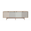 Andersen Furniture S1 Sideboard mýdlový dub, vícebarevné zásuvky, 200 cm