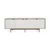 Andersen Furniture S1 Sideboard mýdlový dub, bílé zásuvky, 200 cm