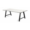 Andersen Furniture T1 Rozšiřitelný stůl, bílý laminát, černý rám, 160 cm