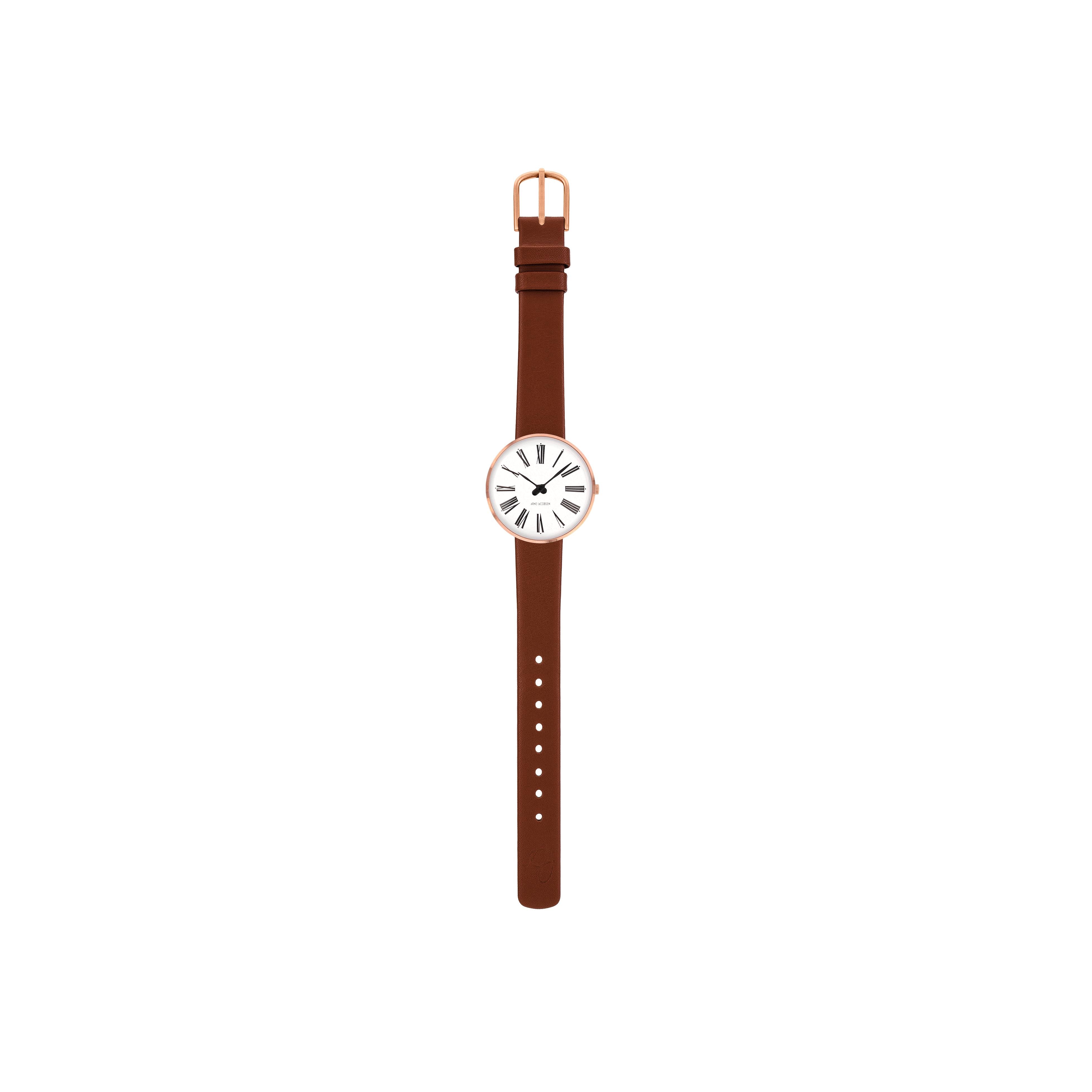 [product_category]-Arne Jacobsen Roman Wristwatch ø30, Rosé/Brown-Arne Jacobsen Watches-5712799018108-3953315br / 53315-1407rp-ARN-2