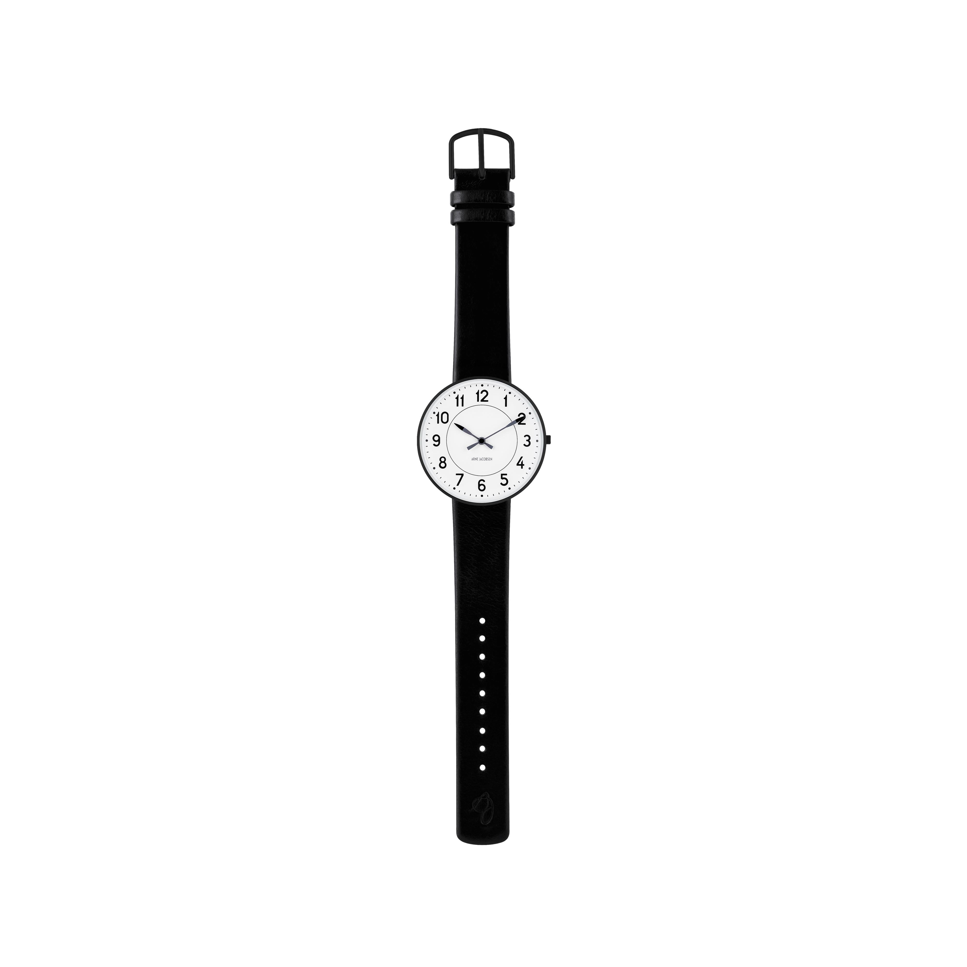 [product_category]-Arne Jacobsen Station Wristwatch ø40, Black/Black-Arne Jacobsen Watches-5712799016555-3953412 / 53412-2001B-ARN-2