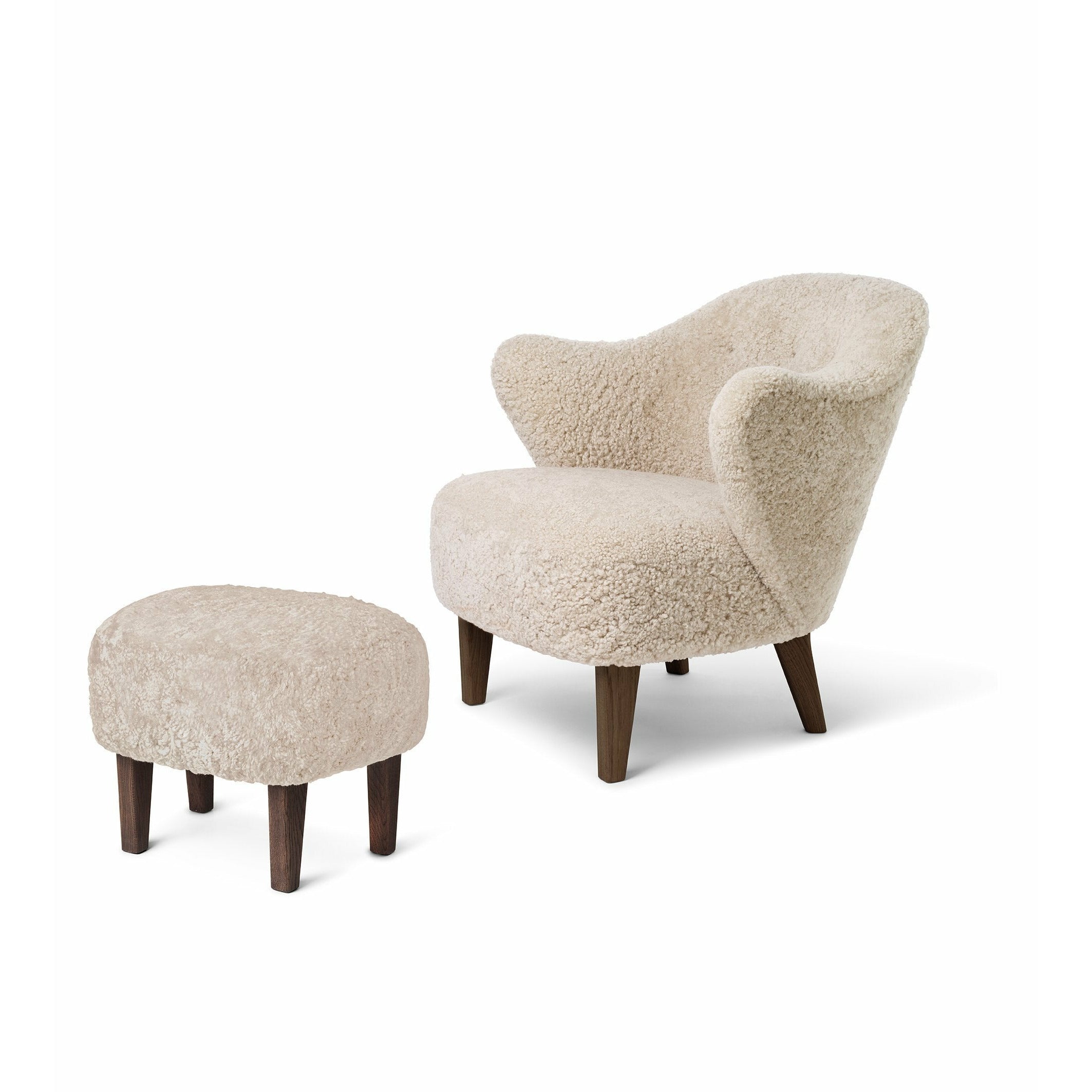 [product_category]-Audo Copenhagen Ingeborg Armchair With Footstool, Moonlight Lambskin/Smoked Oak-Audo Copenhagen-570000-590000-BYL-1