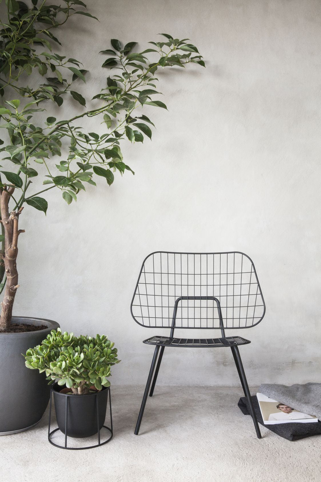 Audo Copenhagen WM String Seat Cushion Outdoor/Lounge, tmavě šedá