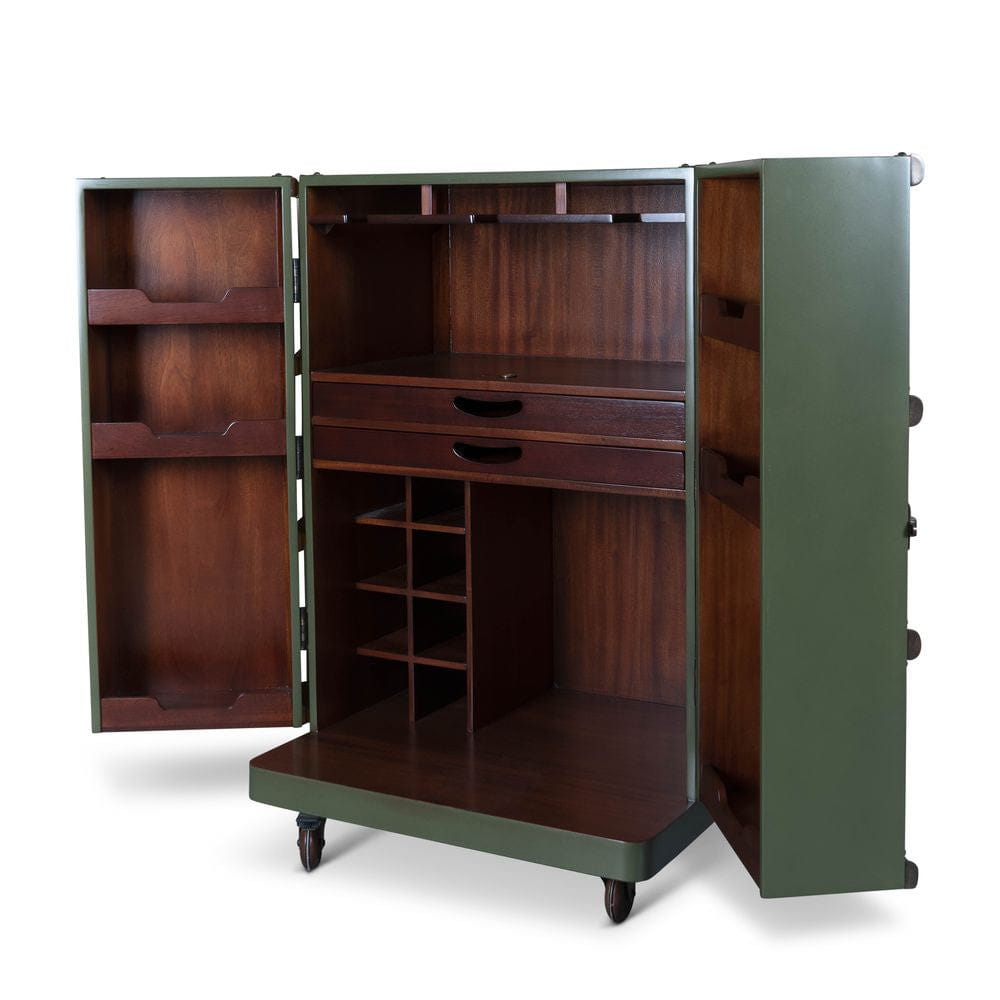 [product_category]-Authentic Models Polo Club Travel Suitcase Cabinet Bar, Field Green-Authentic Models-781934585879-MF114FG-AUT-10