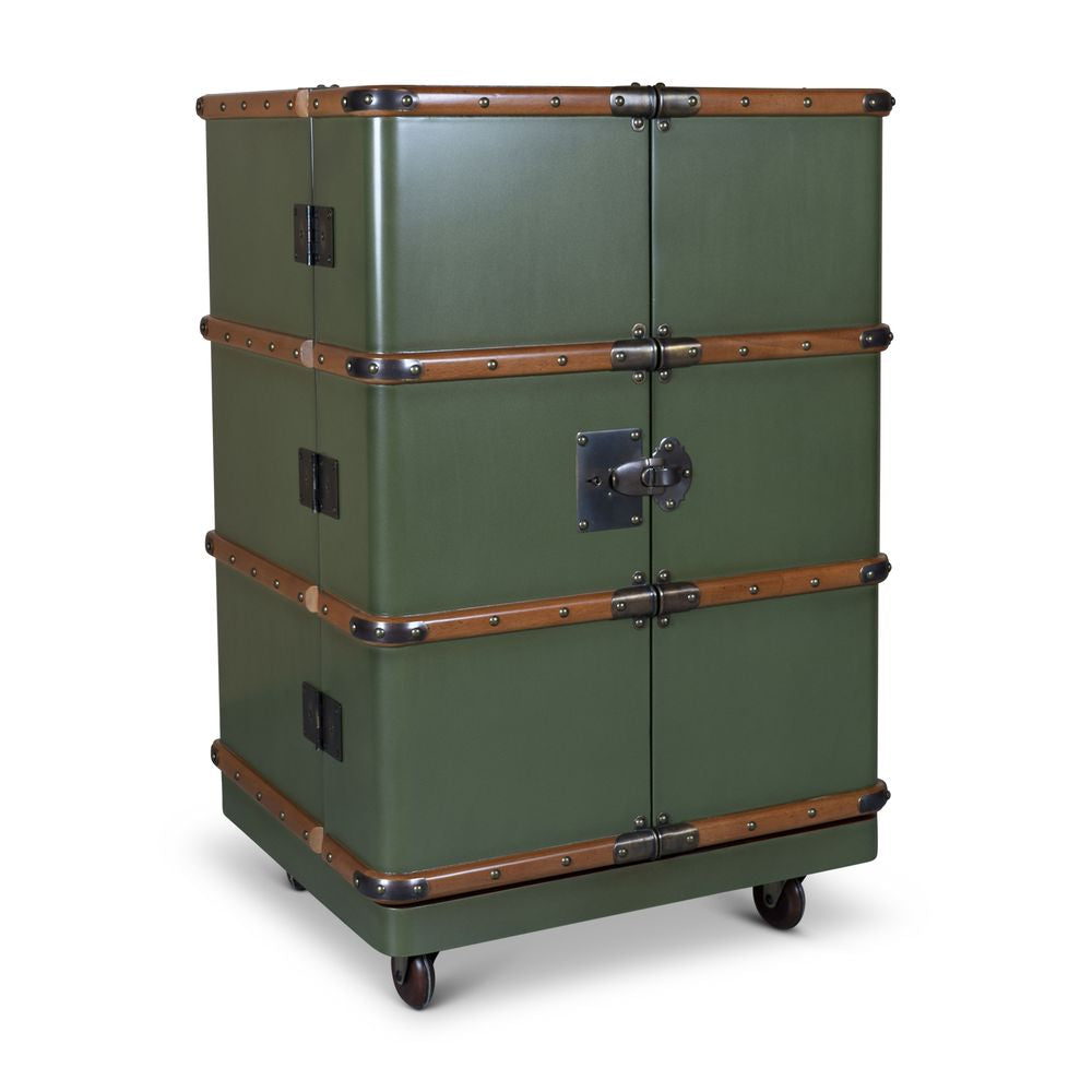 [product_category]-Authentic Models Polo Club Travel Suitcase Cabinet Bar, Field Green-Authentic Models-781934585879-MF114FG-AUT-2