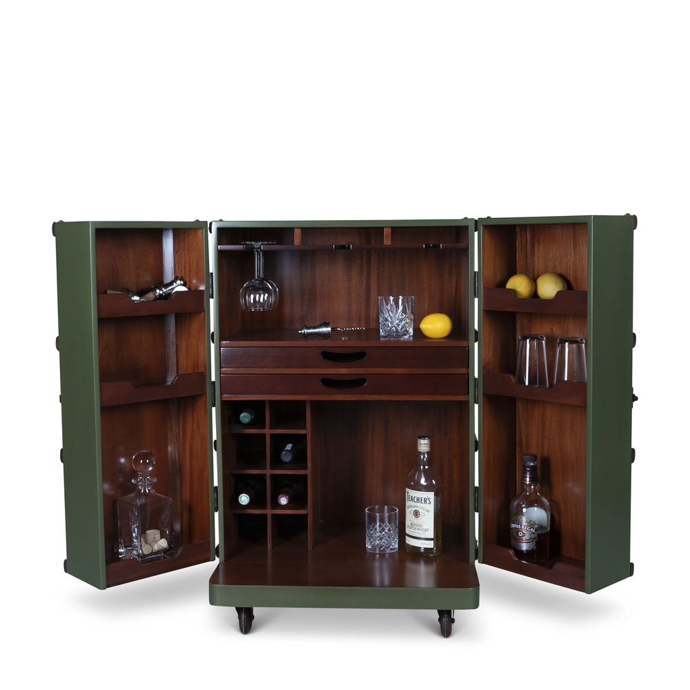 [product_category]-Authentic Models Polo Club Travel Suitcase Cabinet Bar, Field Green-Authentic Models-781934585879-MF114FG-AUT-5
