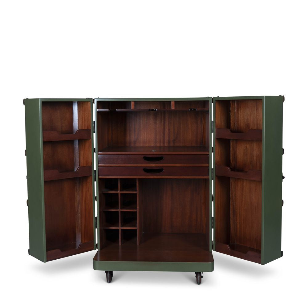 [product_category]-Authentic Models Polo Club Travel Suitcase Cabinet Bar, Field Green-Authentic Models-781934585879-MF114FG-AUT-6