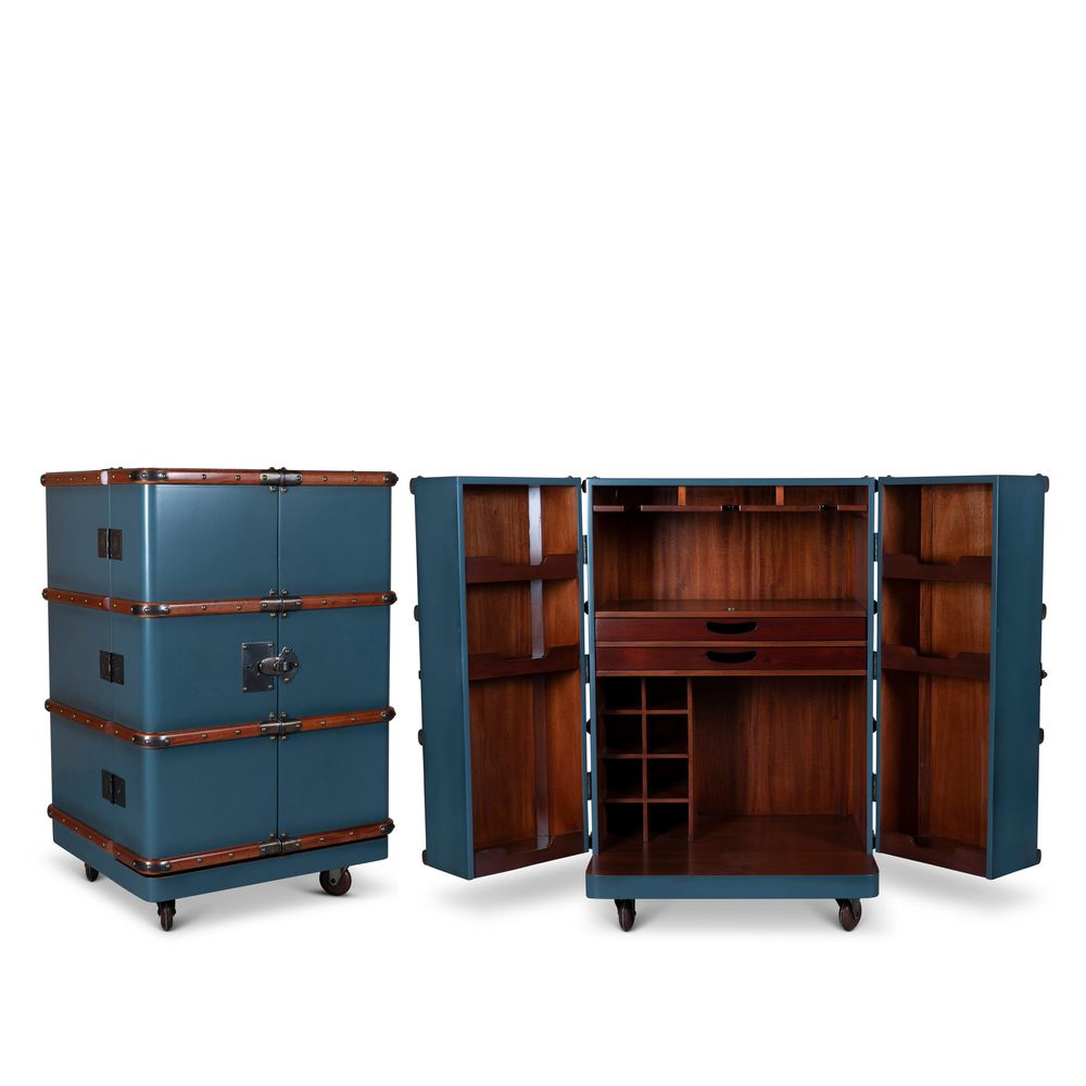 [product_category]-Authentic Models Polo Club Travel Suitcase Cabinet Bar, Petrol-Authentic Models-781934585862-MF114P-AUT-2