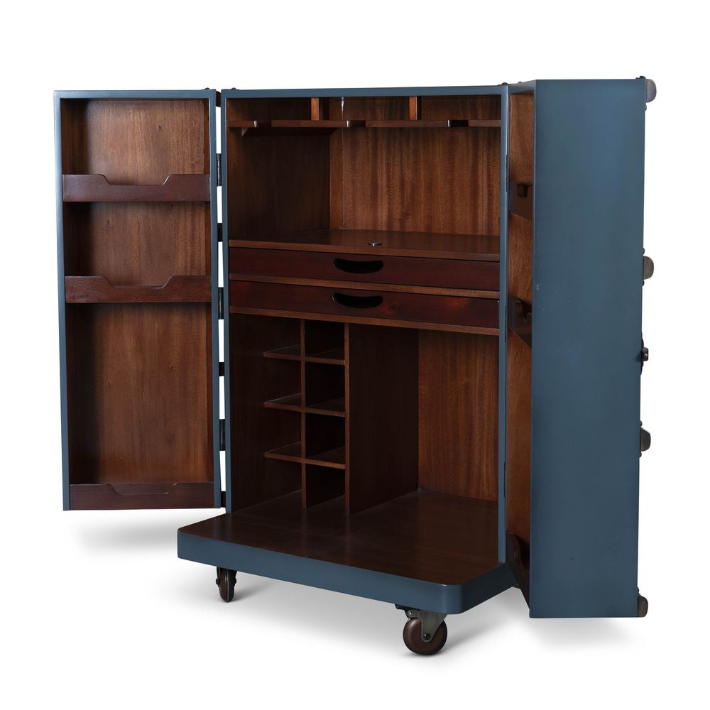 [product_category]-Authentic Models Polo Club Travel Suitcase Cabinet Bar, Petrol-Authentic Models-781934585862-MF114P-AUT-4