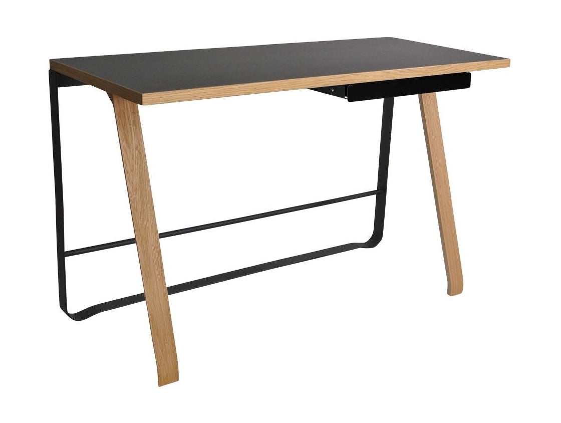 [product_category]-Bent Hansen Hemingway Desk With Drawer L 120 Cm, Matte Lacquered Oak/Black Linoleum-Bent Hansen-5715457010933-130211WDU-BEN-1