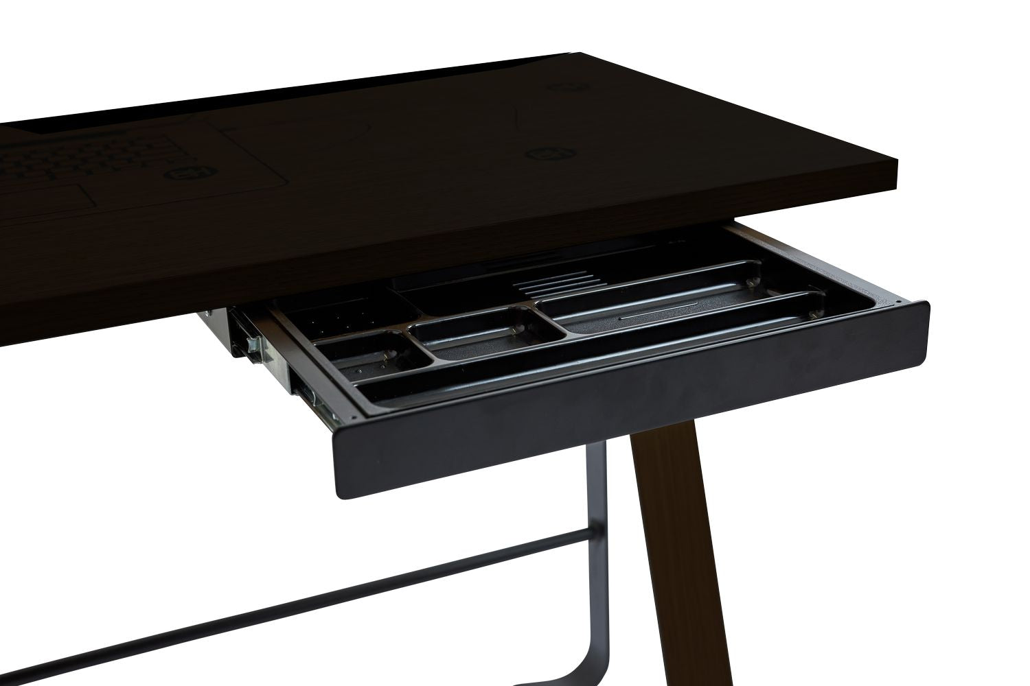 [product_category]-Bent Hansen Hemingway Desk With Drawer L 120 Cm, Matte Lacquered Oak/Conifer Green Linoleum-Bent Hansen-5715457011015-130411WDU-BEN-2