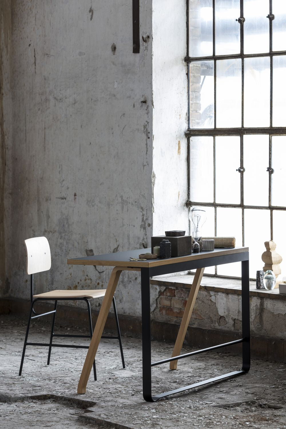 [product_category]-Bent Hansen Hemingway Desk With Drawer L 120 Cm, Matte Lacquered Oak/Conifer Green Linoleum-Bent Hansen-5715457011015-130411WDU-BEN-5