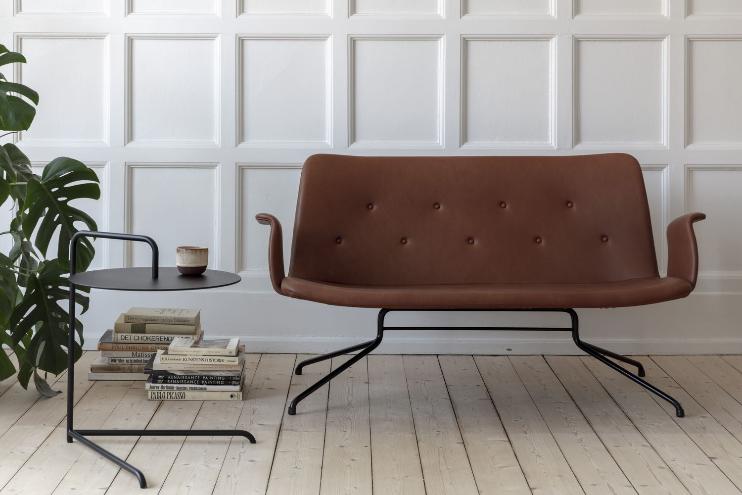 [product_category]-Bent Hansen Primum 2 Person's Sofa With Armrests, Frame In Black Powder Coated Steel/Cognac Adrian Leather-Bent Hansen-5715457316837-3162BFp_9999-02-02-BEN-5