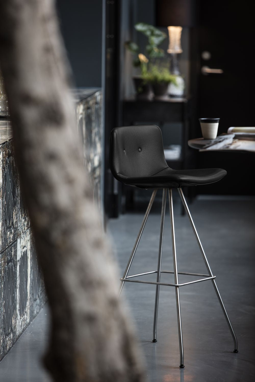 [product_category]-Bent Hansen Primum Bar Stool H: 99.5 Cm, Stainless Steel/Black Zenso Leather-Bent Hansen-5715457164117-2730HSFp_9999-01-01-BEN-4