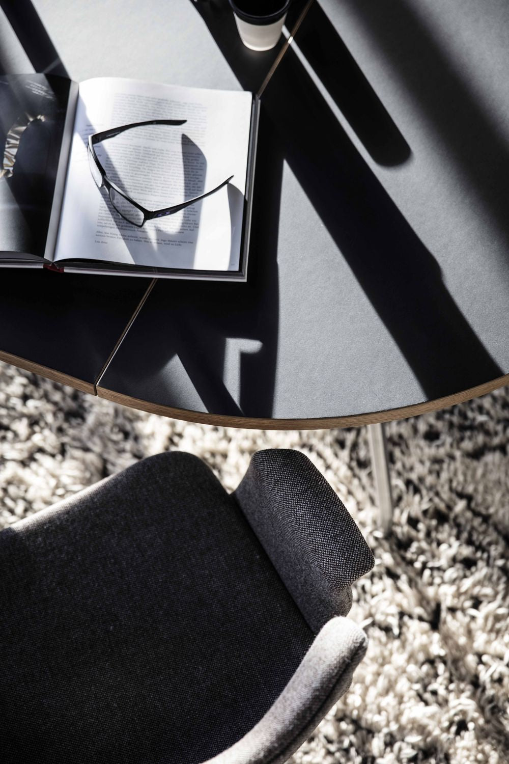 [product_category]-Bent Hansen Primum Table, Table Legs In Black Powder Coated Steel/Countertop In Black Linoleum-Bent Hansen-5715457331991-32BLI572U-BEN-6