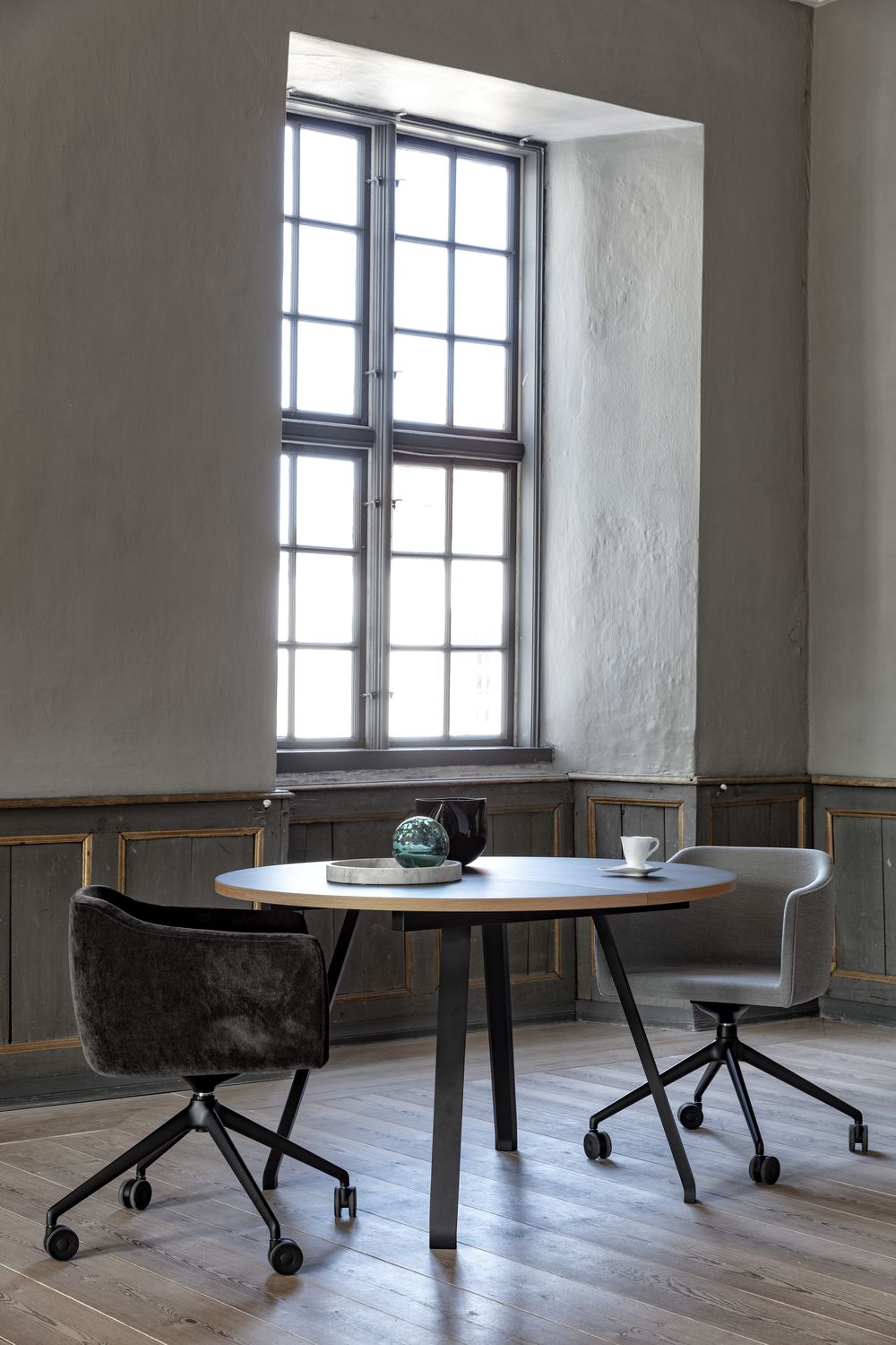 [product_category]-Bent Hansen Primum Table, Table Legs In Black Powder Coated Steel/Countertop In Black Linoleum-Bent Hansen-5715457331991-32BLI572U-BEN-7
