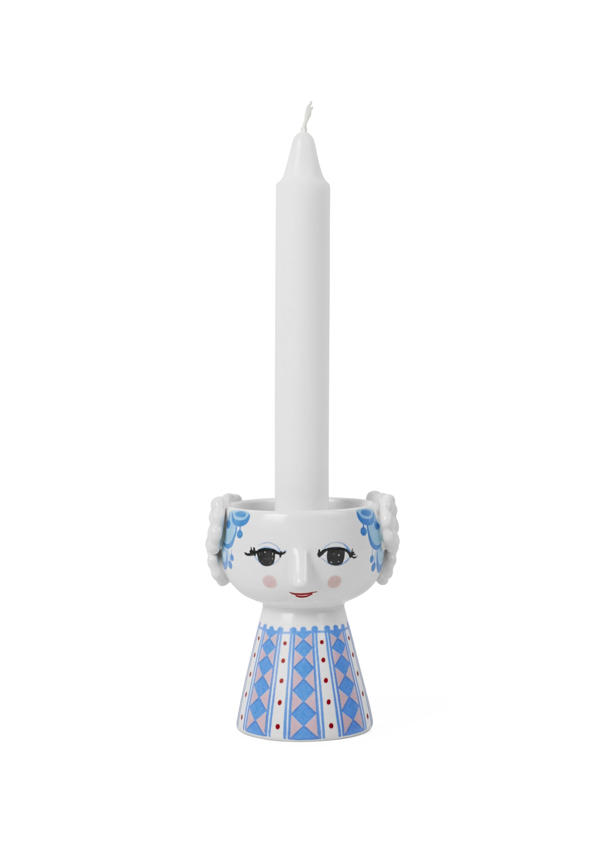 [product_category]-Bjørn Wiinblad Eva Candle Holder H9.5 Cm, Blue-Bjørn Wiinblad-5709513565512-56551-BJO-5