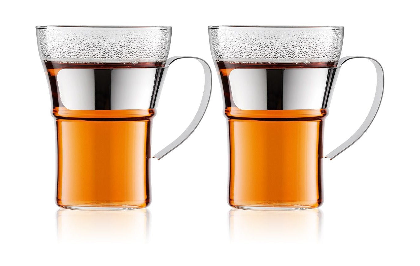 [product_category]-Bodum Assam Coffee Glass With Metal Handle Chrome 0.35 L, 2 Pcs.-Bodum-727015425504-4553-16-BOD-1