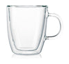 Bodum Bistro Dubbele ommuurde thermoglazen met glazen handgreep, 2 pc's.