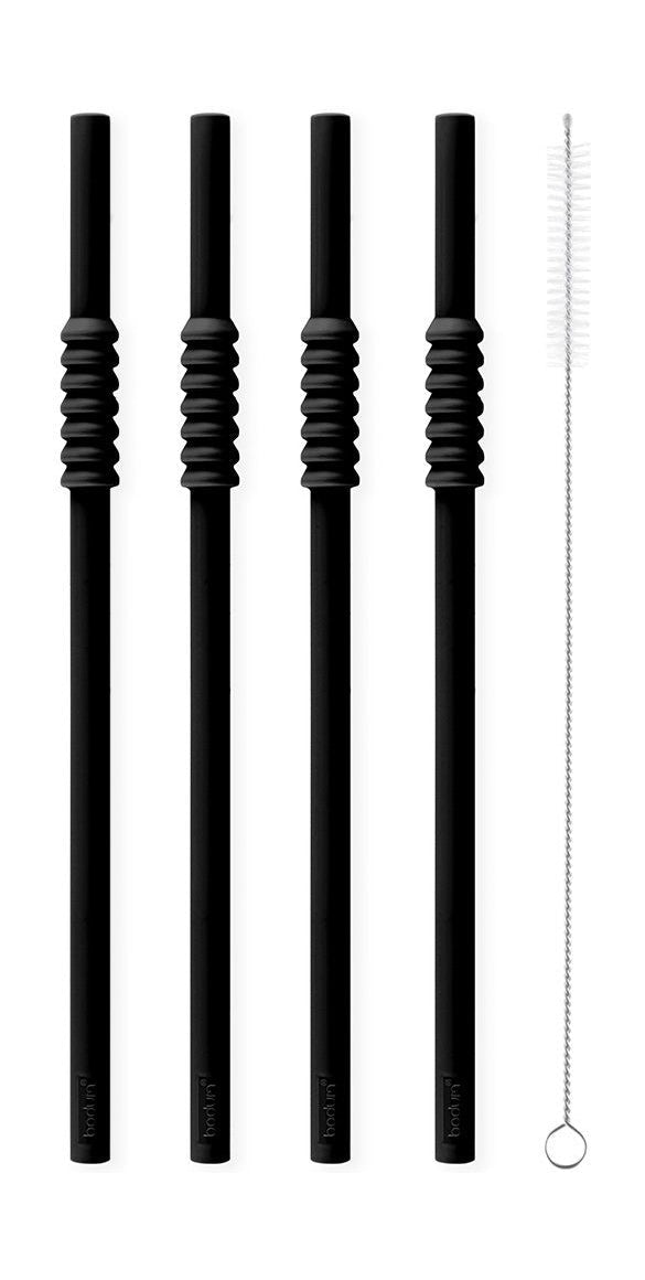 [product_category]-Bodum Bistro Set With 4 Silicone Straws + Cleaning Brush Black, 4 Pcs.-Bodum-699965446604-K12035-01-BOD-1