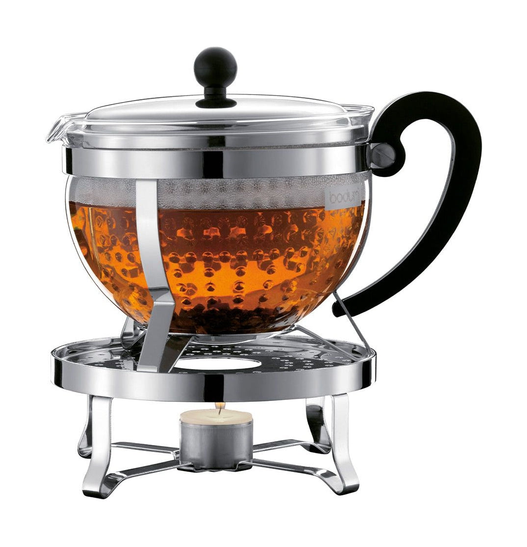 [product_category]-Bodum Chambord Set Tea Maker With Plastic Filter With Rechaud, Chrome-Bodum-727015098425-K11143-16-BOD-1