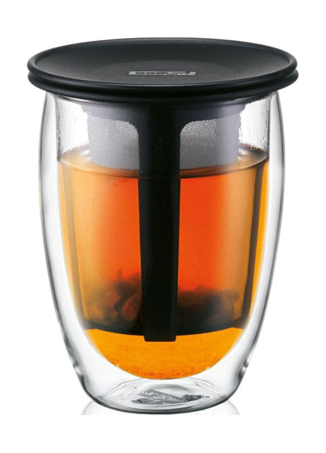 [product_category]-Bodum Tea For One Tea Glass With Filter Double Walled, Black-Bodum-699965003449-K11153-01-BOD-1