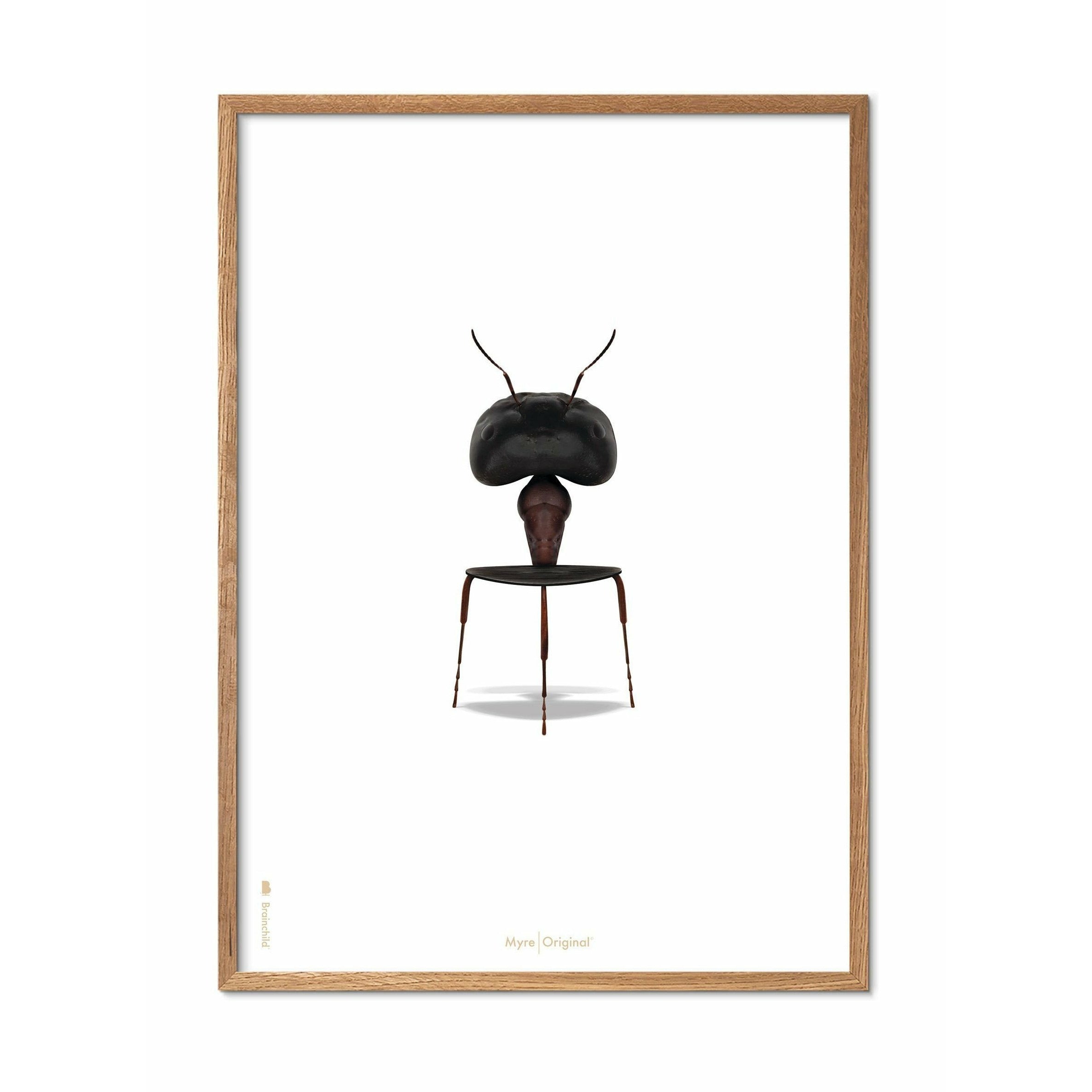[product_category]-Brainchild Ant Classic Poster, Frame Made Of Light Wood 30x40 Cm, White Background-Brainchild-41002-A-BRA-1