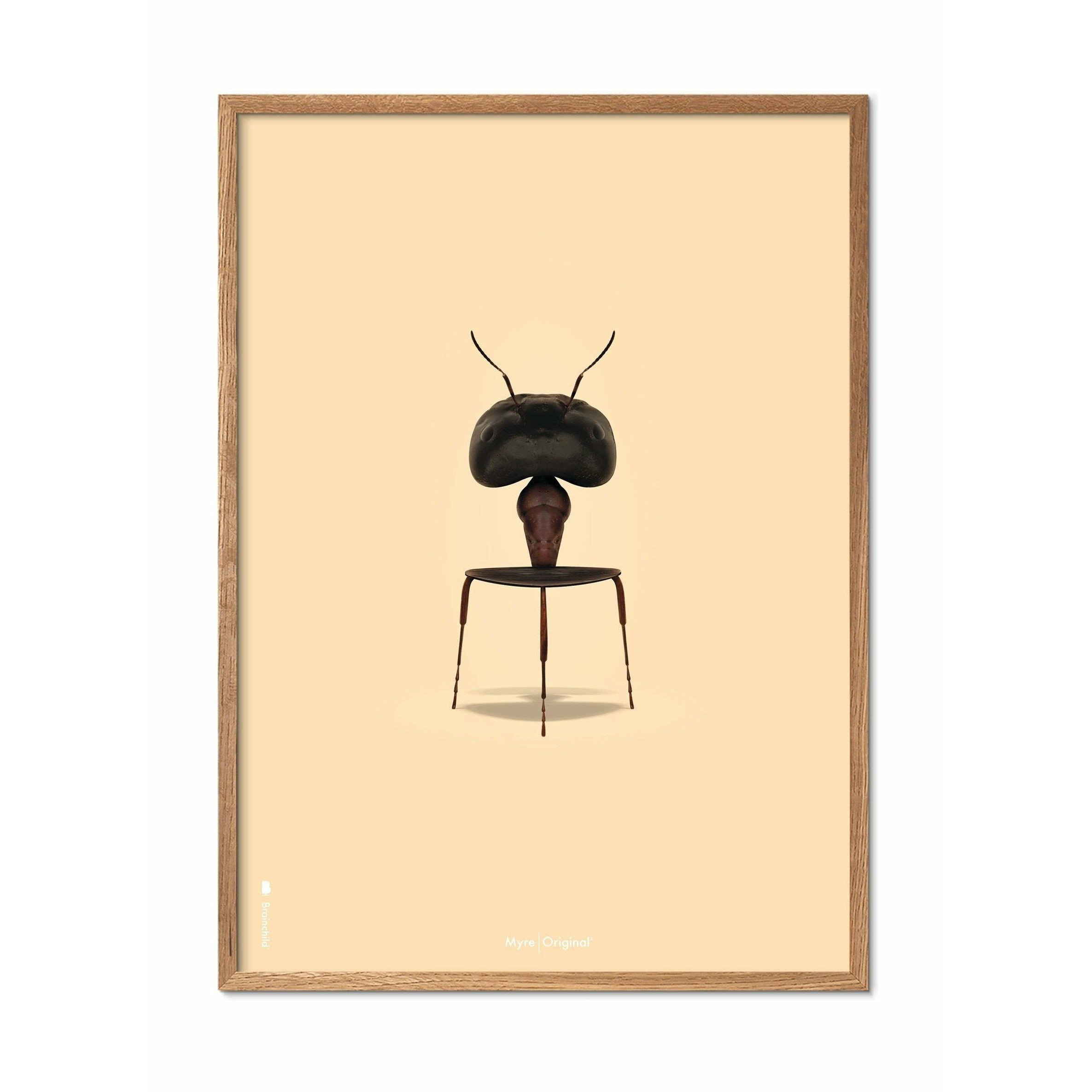 [product_category]-Brainchild Ant Classic Poster, Frame Made Of Light Wood 50x70 Cm, Sand Colored Background-Brainchild-42003-A-BRA-1