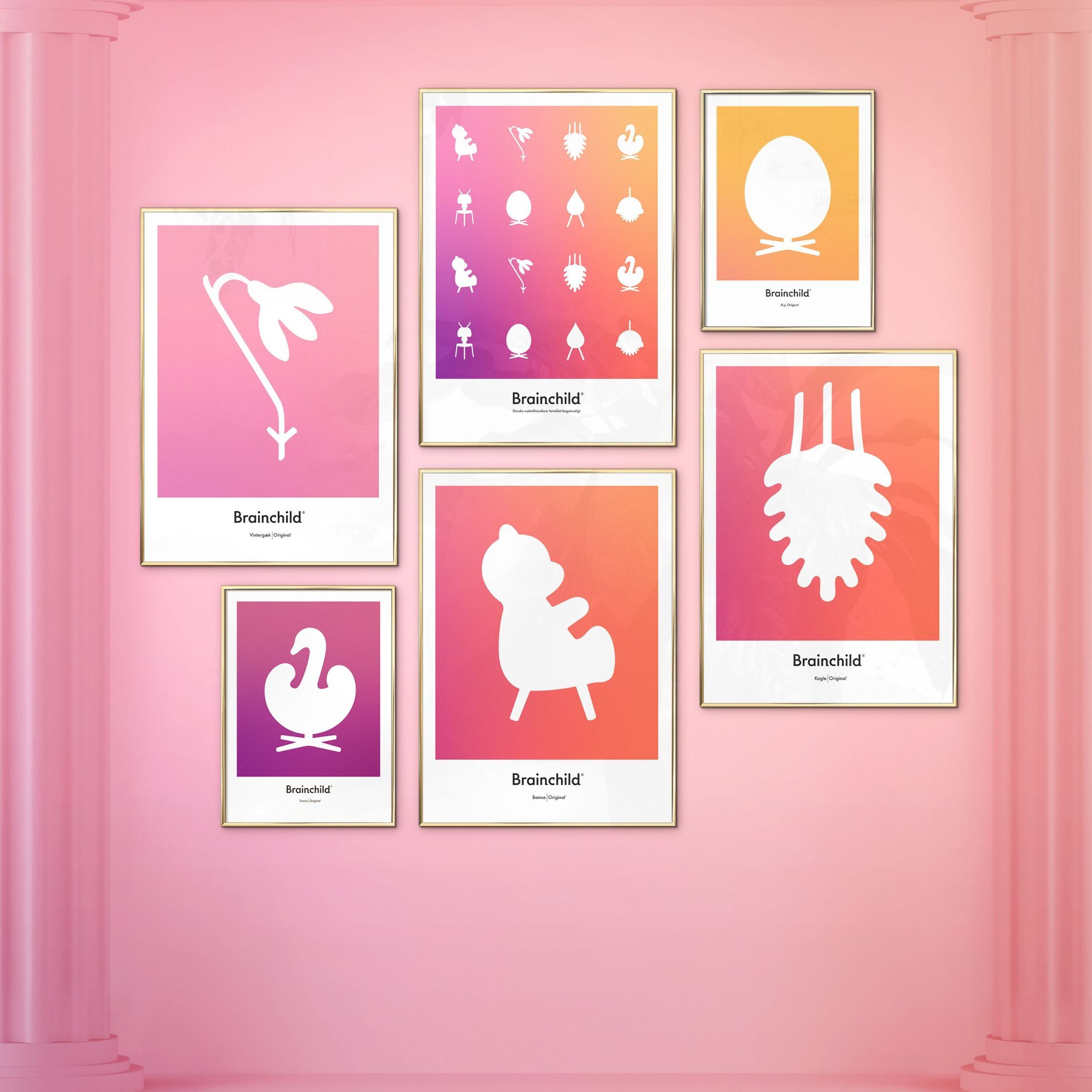 [product_category]-Brainchild Design Icon Poster, Dark Wood Frame A5, Colour-Brainchild-IF-00001-B-BRA-9
