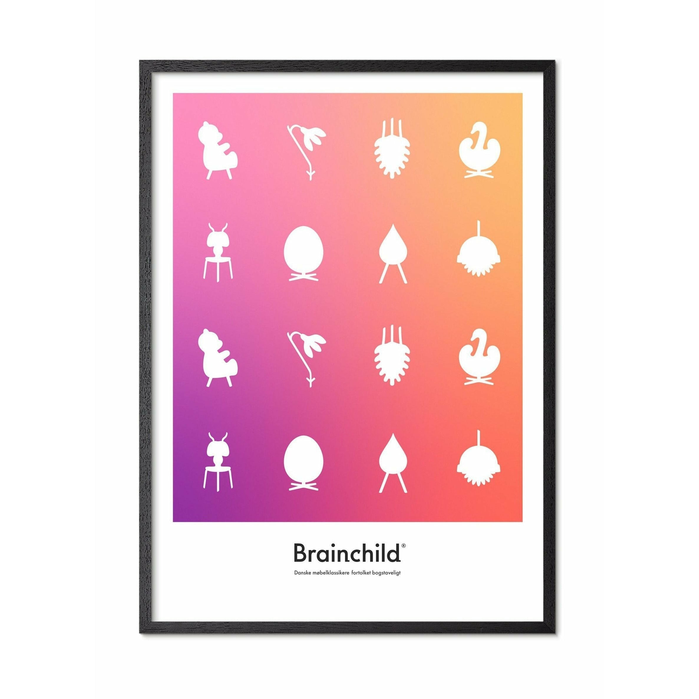 [product_category]-Brainchild Design Icon Poster, Frame In Black Lacquered Wood 30x40 Cm, Colour-Brainchild-IF-00002-C-BRA-1