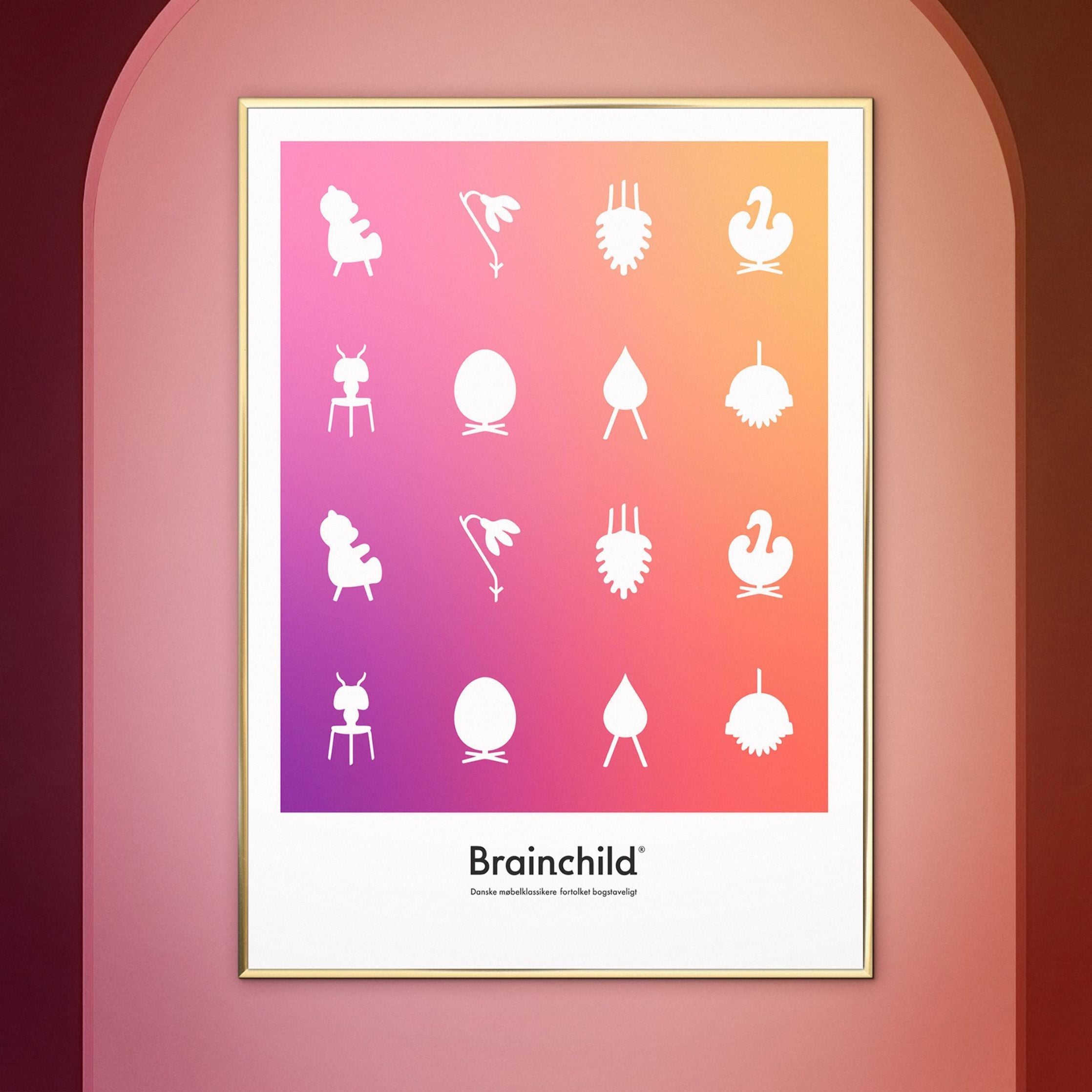 [product_category]-Brainchild Design Icon Poster, Frame In Black Lacquered Wood 30x40 Cm, Colour-Brainchild-IF-00002-C-BRA-7